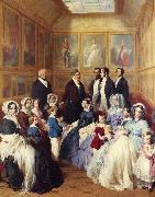 Franz Xaver Winterhalter Queen Victoria and Prince Albert with the Family of King Louis Philippe at the Chateau D'Eu china oil painting reproduction